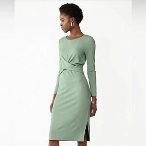 Women's Nine West Ribbed Long Sleeve Dress XL